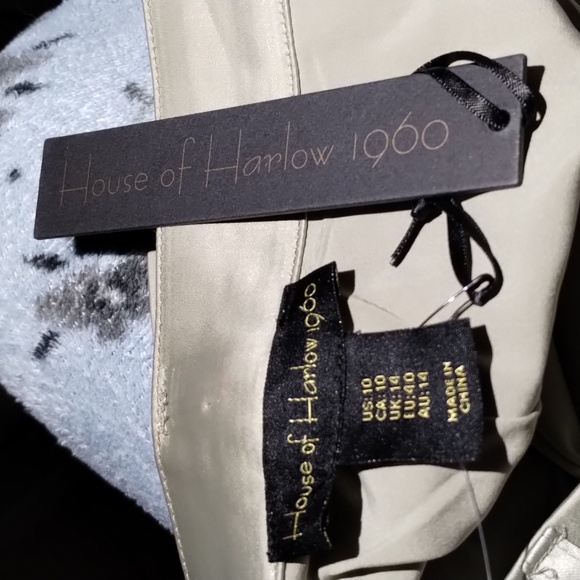 House of Harlow Satin Cargo Pants 10 olive nwt - Picture 5 of 6